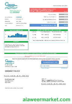 USA Consolidated Mutual Water business utility bill template in Word and PDF formats